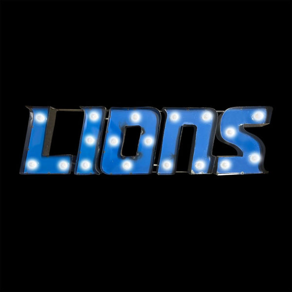 Detroit Lions Recycled Metal Lighted Sign