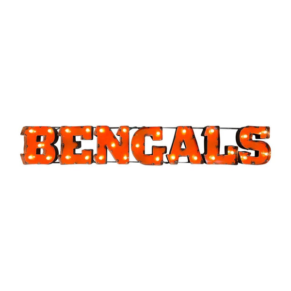 Cincinnati Bengals Recycled Metal Lighted Sign