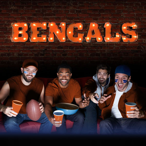 Cincinnati Bengals Recycled Metal Lighted Sign