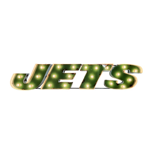 New York Jets Recycled Metal Lighted Sign