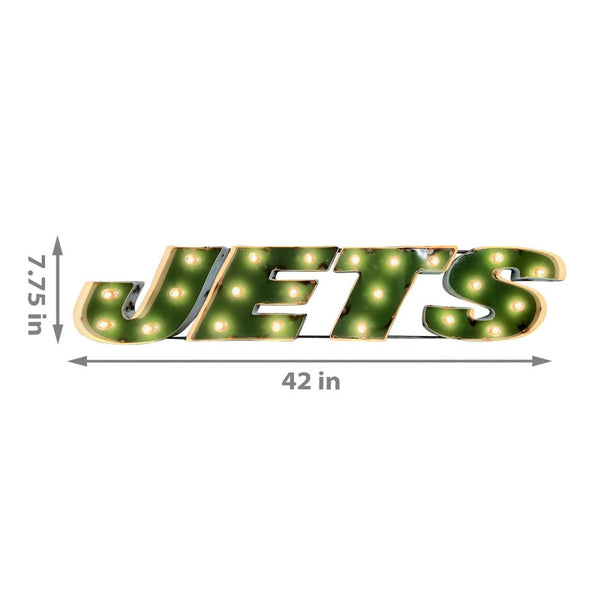 New York Jets Recycled Metal Lighted Sign