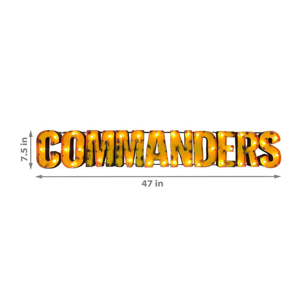 Washington Commanders Recycled Metal Lighted Sign