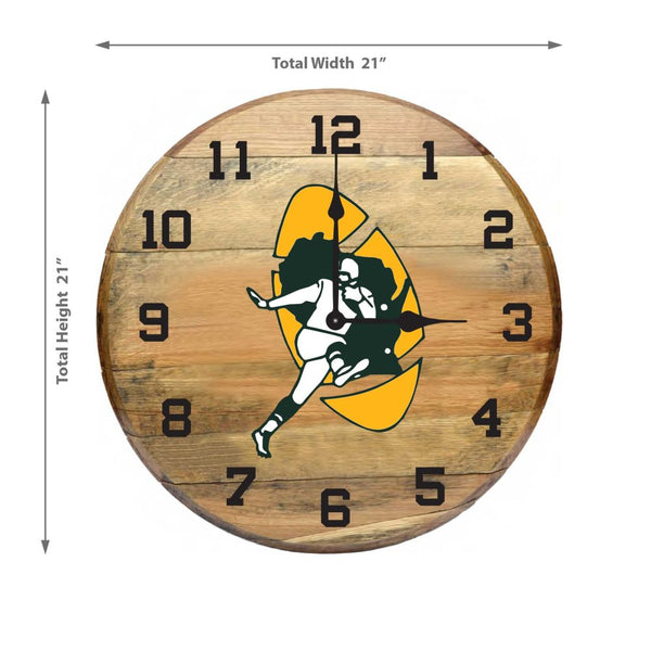 -Oak Barrel Clock-True Sports Fan