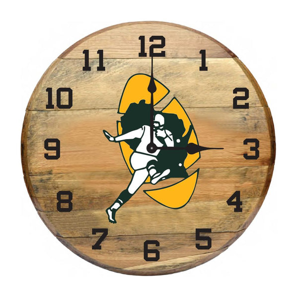 -Oak Barrel Clock-True Sports Fan
