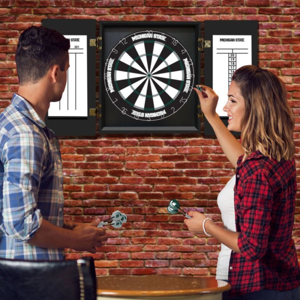 Michigan State Spartans Fans Choice Dart Cabinet Set