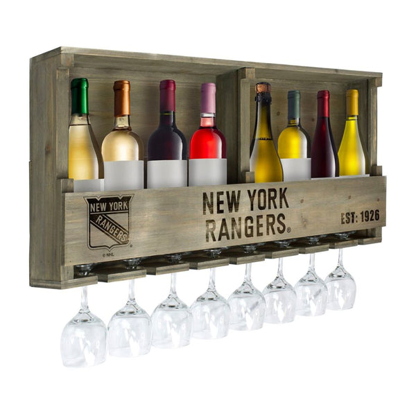 New York Rangers Reclaimed Wood Bar Shelf