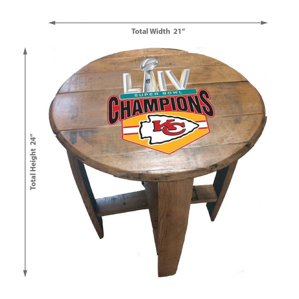 -Oak Barrel Table-True Sports Fan