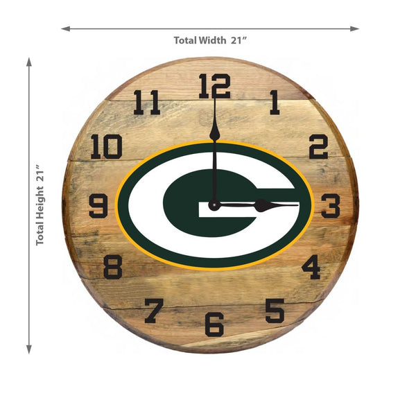 -Oak Barrel Clock-True Sports Fan