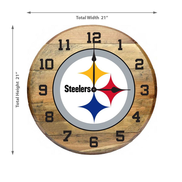 -Oak Barrel Clock-True Sports Fan