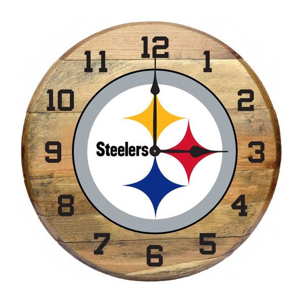 -Oak Barrel Clock-True Sports Fan