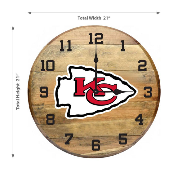 -Oak Barrel Clock-True Sports Fan