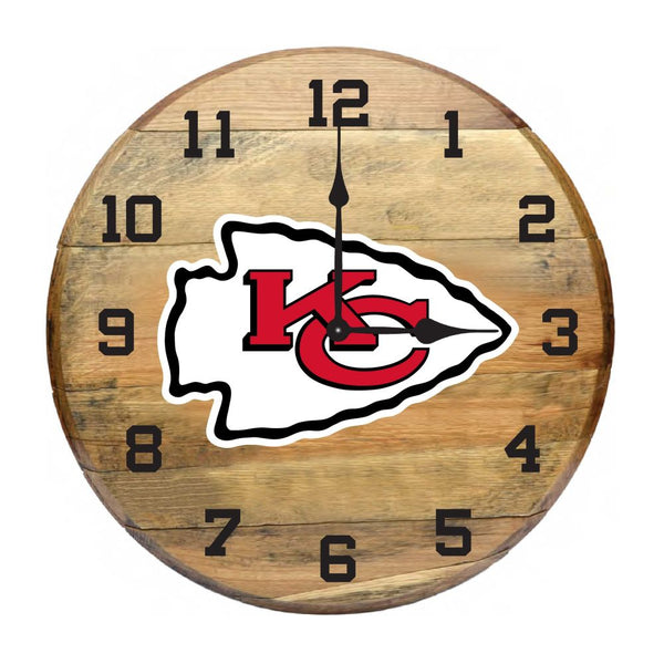 -Oak Barrel Clock-True Sports Fan