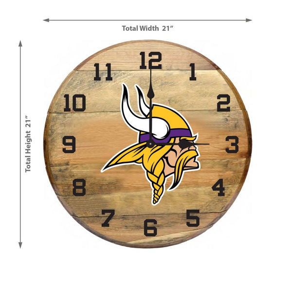 -Oak Barrel Clock-True Sports Fan