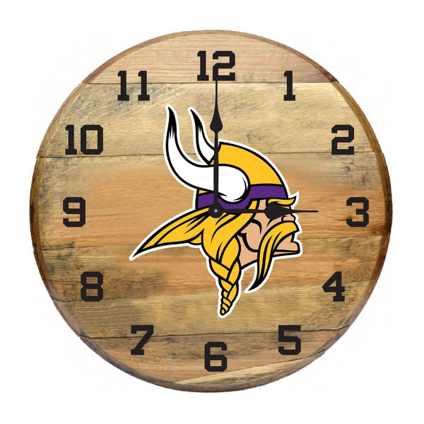 -Oak Barrel Clock-True Sports Fan