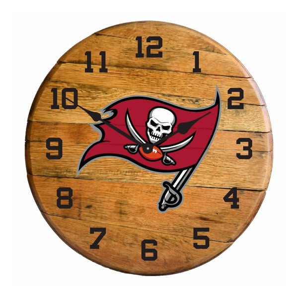 -Oak Barrel Clock-True Sports Fan