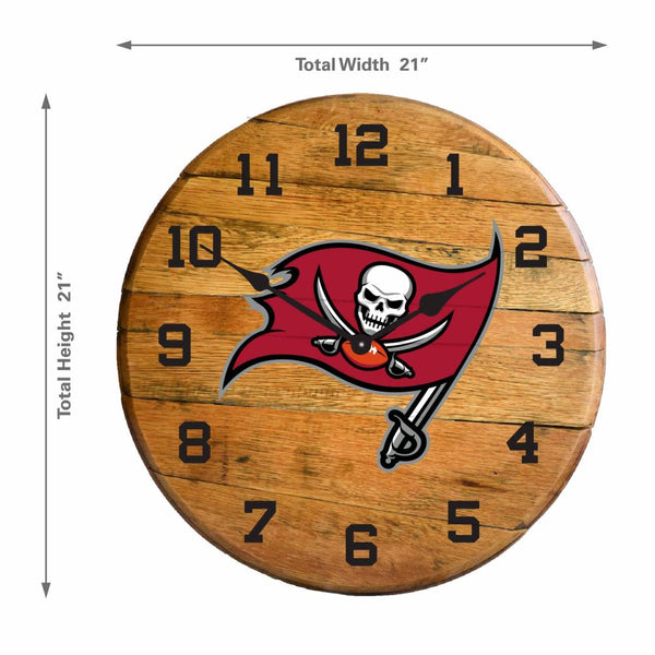 -Oak Barrel Clock-True Sports Fan