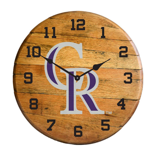 -Oak Barrel Clock-True Sports Fan