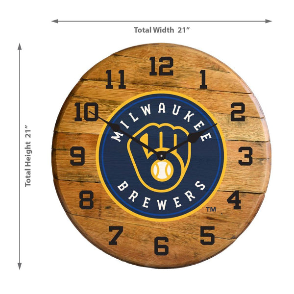 -Oak Barrel Clock-True Sports Fan
