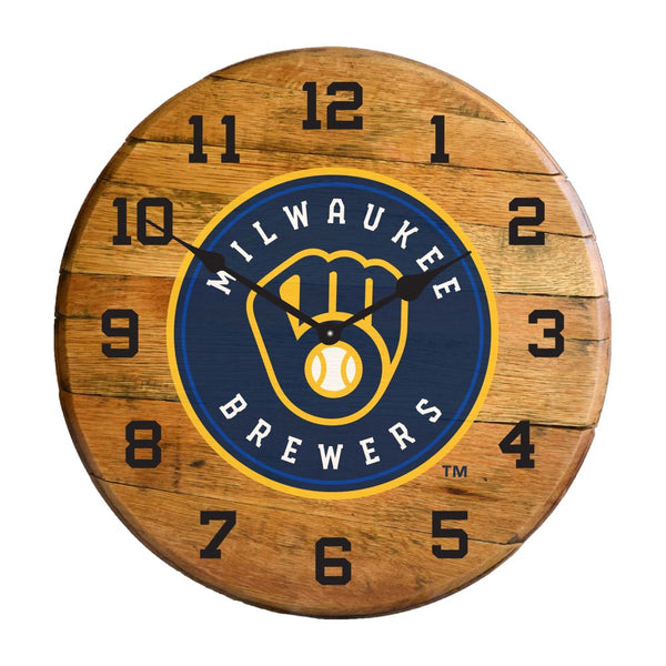 -Oak Barrel Clock-True Sports Fan