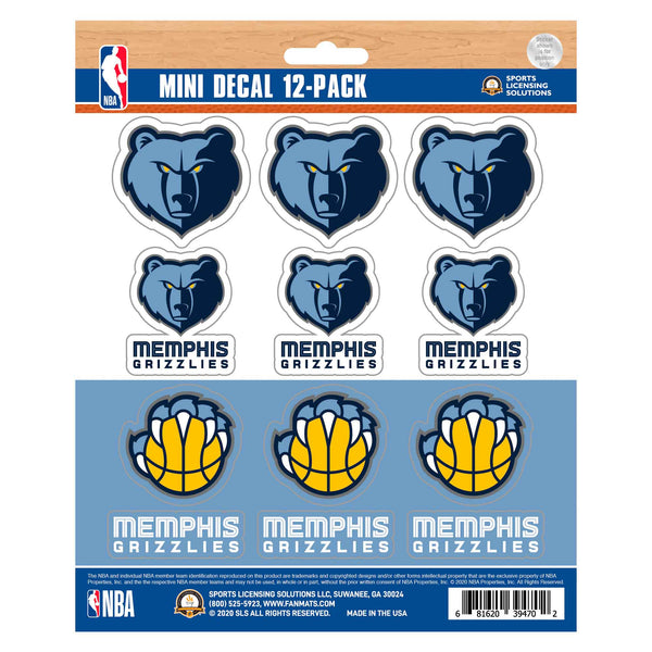 NBA - Memphis Grizzlies Mini Decal 12-pk