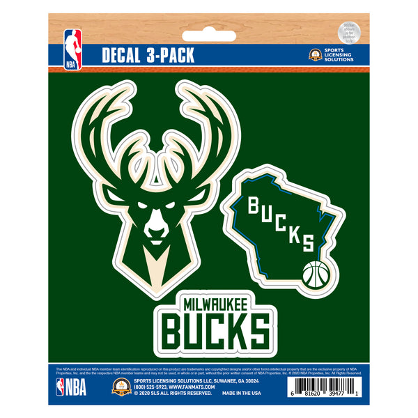 NBA - Milwaukee Bucks Decal 3-pk