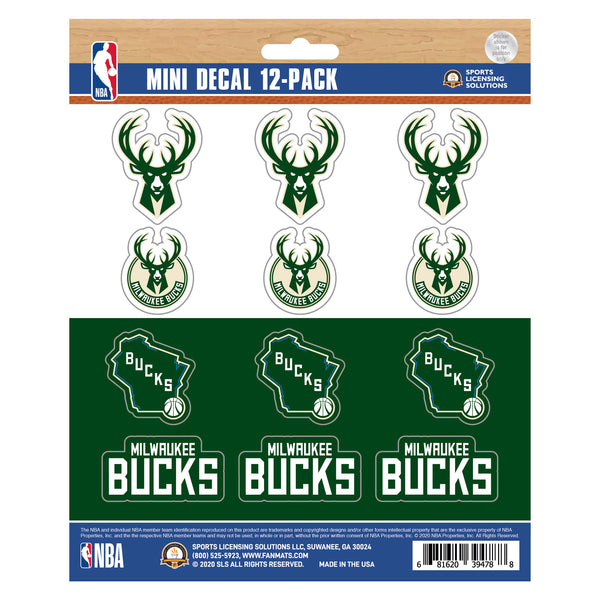 NBA - Milwaukee Bucks Mini Decal 12-pk