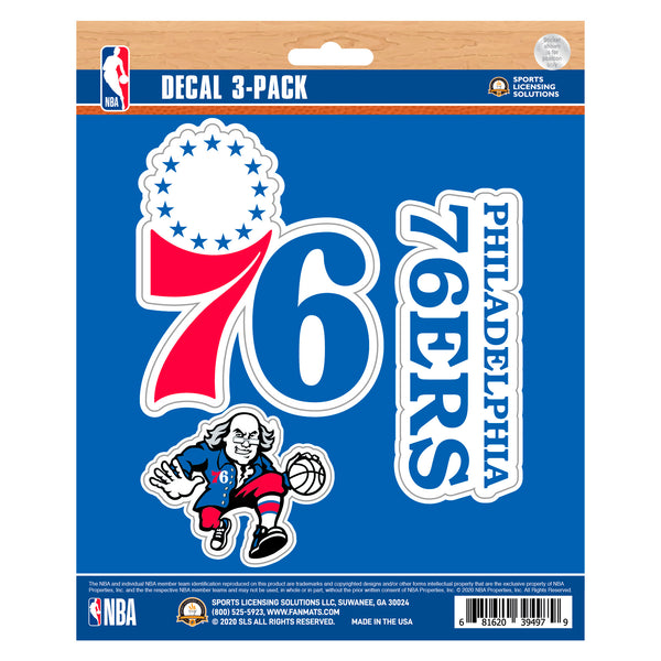 NBA - Philadelphia 76ers Decal 3-pk