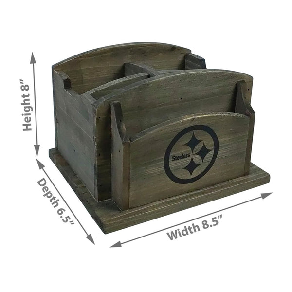 Pittsburgh Steelers Rustic Desk Organizer