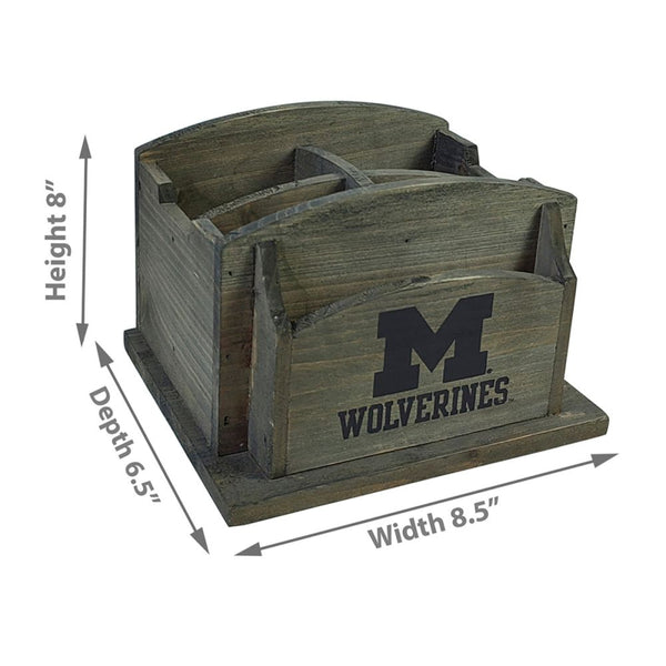 Michigan Wolverines Rustic Desk Organizer