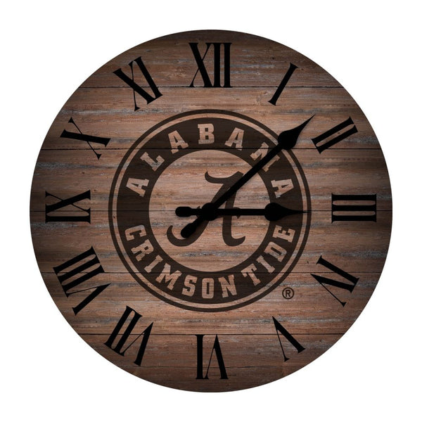 Alabama Crimson Tide Rustic 16 inch Clock
