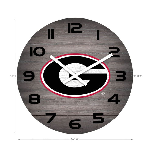 Georgia Bulldogs Weathered 16 inch Clock