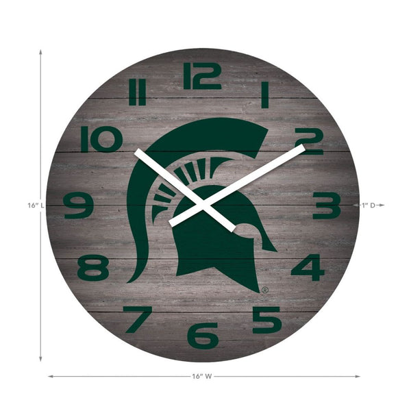 Michigan State Spartans Weathered 16 inch Clock
