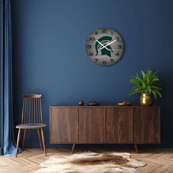 Michigan State Spartans Weathered 16 inch Clock