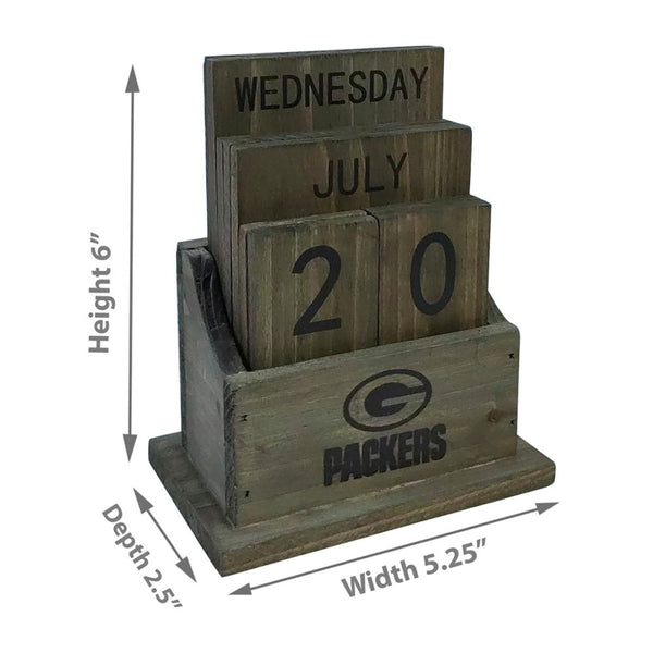 Green Bay Packers Wood Block Calendar