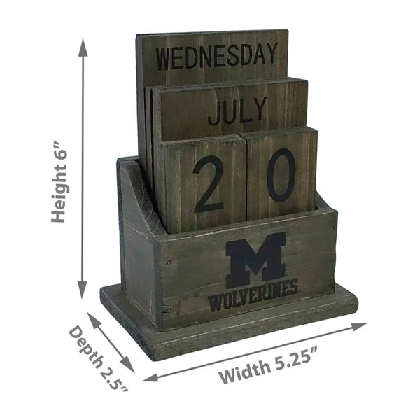 Michigan Wolverines Wood Block Calendar