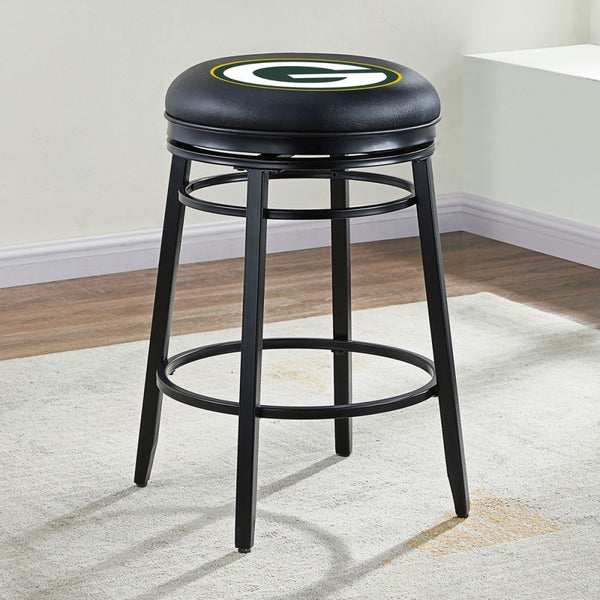Green Bay Packers Black Swivel Counter Stool