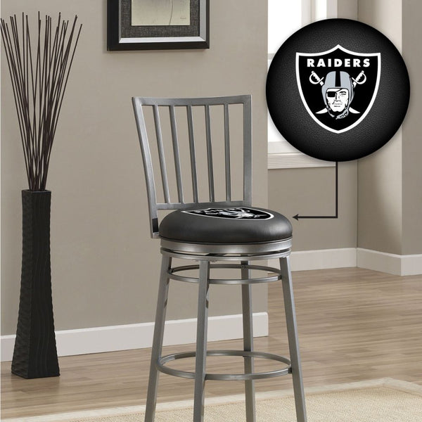 Las Vegas Raiders Gray Counter High Stool with Back