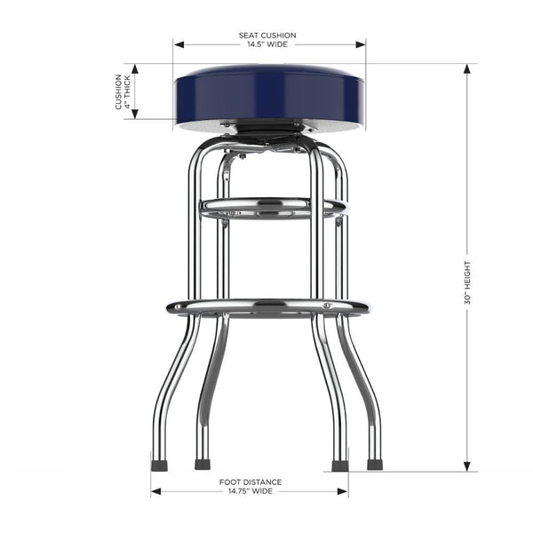 Denver Broncos Chrome Bar Stool