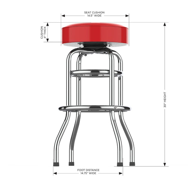 Kansas City Chiefs Chrome Bar Stool