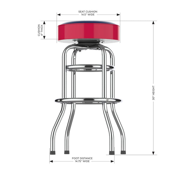 Atlanta Braves Chrome Bar Stool