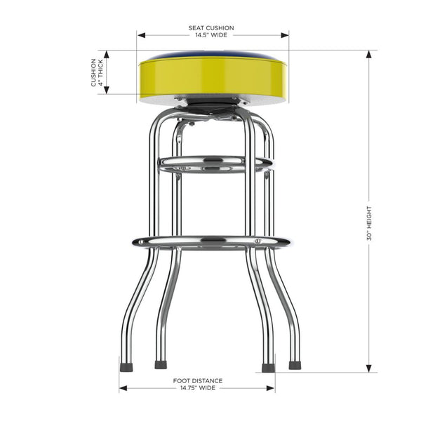 Michigan Wolverines Chrome Bar Stool