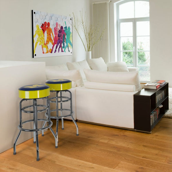Michigan Wolverines Chrome Bar Stool