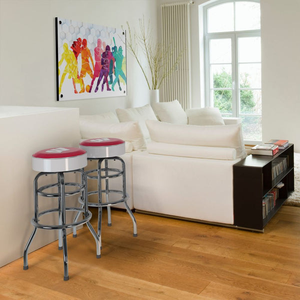 Wisconsin Badgers Chrome Bar Stool
