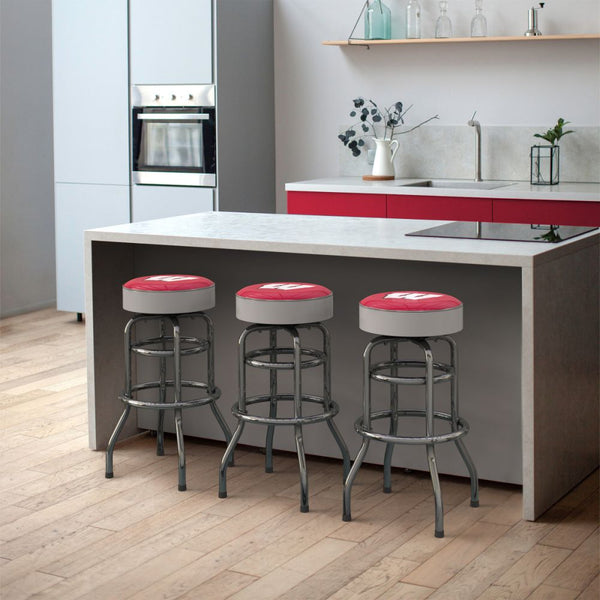 Wisconsin Badgers Chrome Bar Stool