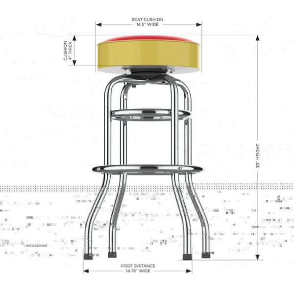 Calgary Flames Chrome Bar Stool