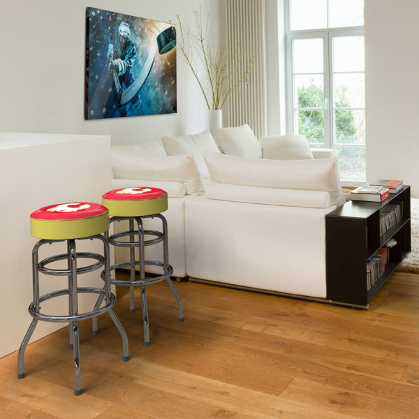 Calgary Flames Chrome Bar Stool