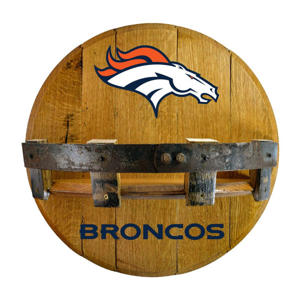 Denver Broncos Oak Bar Shelf