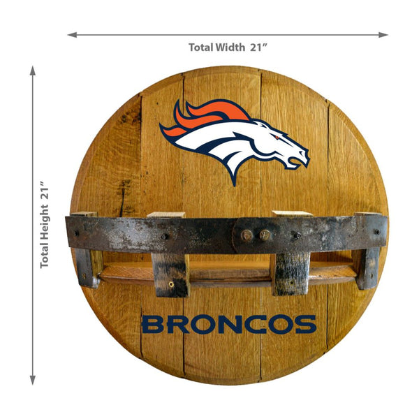 Denver Broncos Oak Bar Shelf