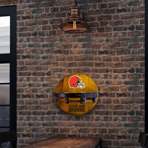 Cleveland Browns Oak Bar Shelf