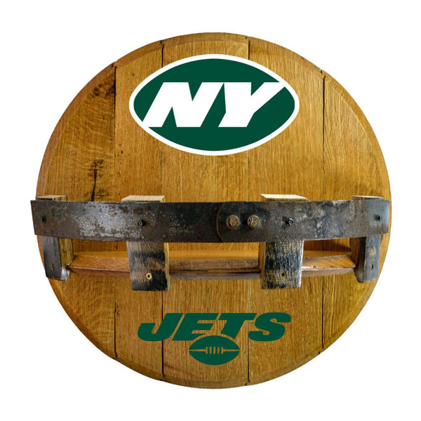 New York Jets Oak Bar Shelf